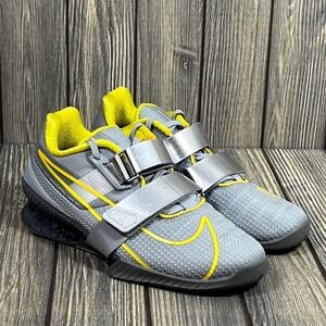 Nike Romaleos 4 Weightlifting Powerlifting Shoes Gray Yellow CD3463-002 Men 7